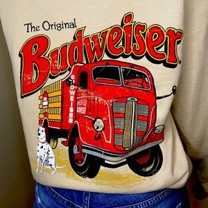 Cream Red Black.. Size S hoodie jacket. Budweiser jacket.